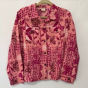 Vintage Floral Pink Barbiecore Jean Jacket